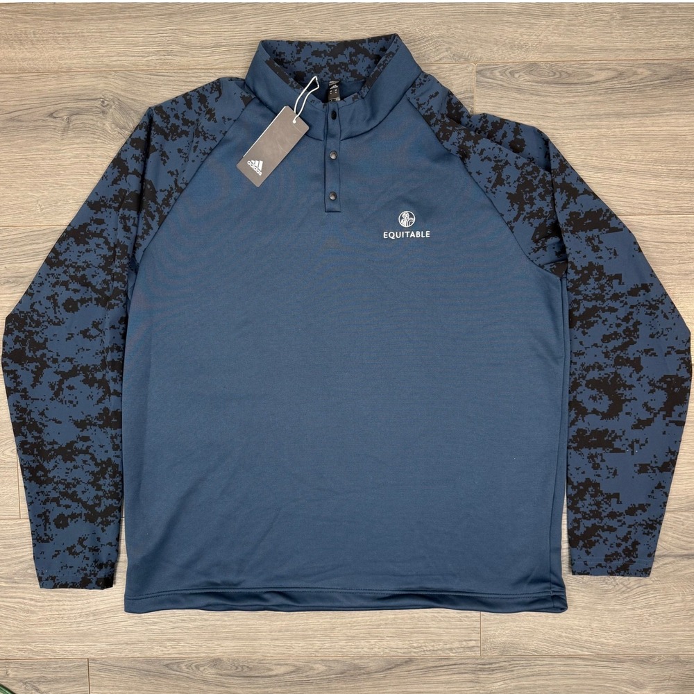 Adidas‎ XL Navy Camo Golf Pullover Quarter Snap Corporate Branded Top Equitable